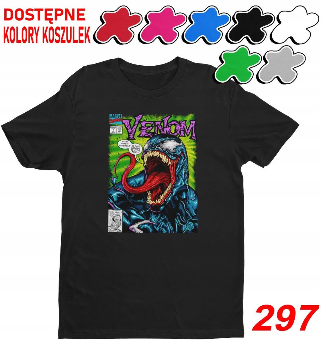 Dziecięca Koszulka Z Nadrukiem Wybór Anengers Marvel Venom -L 146-152