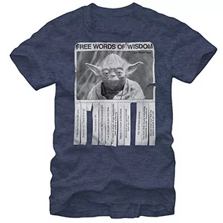 Koszulki męskie - Star Wars Męski T-shirt słowa mądrości, granatowy w stylu vintage., S - grafika 1