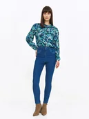 Legginsy - Spodnie jeansowe typu slim granatowe - miniaturka - grafika 1