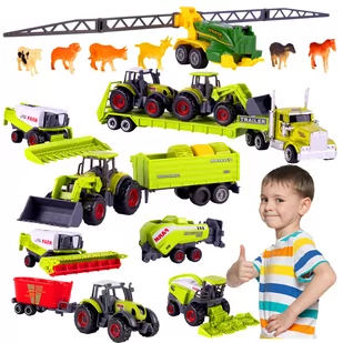 Zestaw Pojazdów Rolniczych Ciągnik Traktor Kombajn Z553 - Zabawki interaktywne dla dzieci - miniaturka - grafika 1