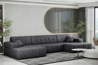 Narożniki - Sofa w kształcie U NIMES narożnik tkanina Perfect Harmony ciemnoszary - miniaturka - grafika 1
