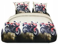 Pościel dla dzieci - POŚCIEL DLA DZIECKA SATYNOWA 140x200 POSZEWKA 70x80 KOMPLET POŚCIELI MOTORY - miniaturka - grafika 1