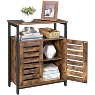 Komody - Mała komoda rustykalna, 70x30x80 cm, ciemny brąz, czarny, mat - miniaturka - grafika 1