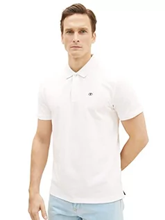 Koszulki męskie - TOM TAILOR Męska koszulka polo Basic Piqué, 10332 – Off White, XXL - grafika 1