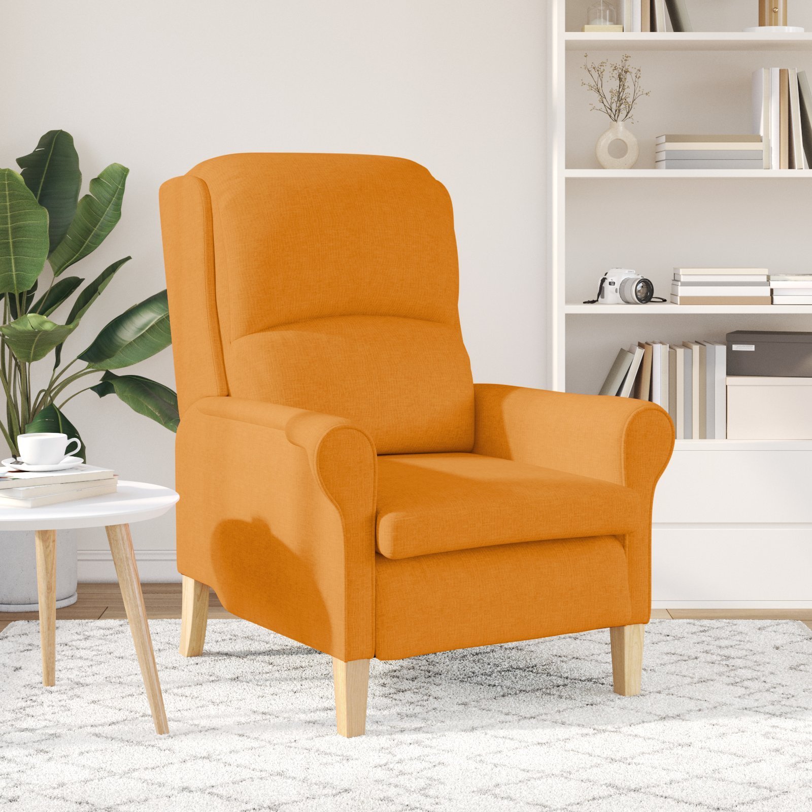 vidaXL Nowoczesny Fotel Ciemnożółty Tkanina Duży Ergonomiczny