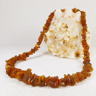 7910-54 Naszyjnik Bursztyn Bałtycki nieoszlifowany - Naszyjniki - miniaturka - grafika 1
