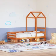 Zabezpieczenia dla dzieci - vidaXL Daszek do łóżka dziecięcego, woskowy brąz 118x70x176,5 cm sosna - miniaturka - grafika 1