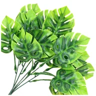 Sztuczne kwiaty - Gałązka Monstera Zieleń - miniaturka - grafika 1