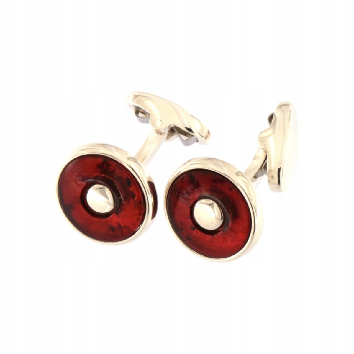 Spinki Do Mankietów Z Bursztynem Srebrne Męskie Do Koszuli