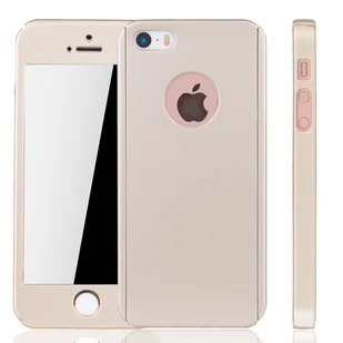 Etui na telefon komórkowy Pokrowiec ochronny na Apple iPhone 5 / 5s / SE Pełna obudowa Osłona ekranu 360 Gold - Etui i futerały do telefonów - miniaturka - grafika 1