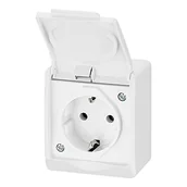 Gniazdka elektryczne - EPN HERMES GNT 2P+Z SCHUKO BIAŁY 0324-02 - miniaturka - grafika 1