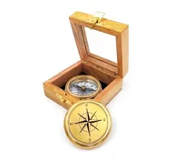 Dekoracje domu - Kemis - House of Gadgets, Kompas mosiężny w pudełku drewnianym - miniaturka - grafika 1