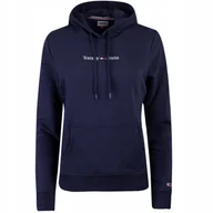 Bluzy damskie - TOMMY HILFIGER BLUZA DAMSKA Z KAPTUREM GRANAT r.S - miniaturka - grafika 1