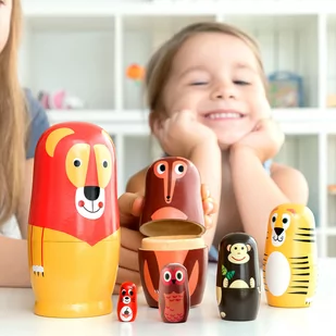 Drewniana matrioszka figurki zwierząt matrioszki - Figurki dla dzieci - miniaturka - grafika 1