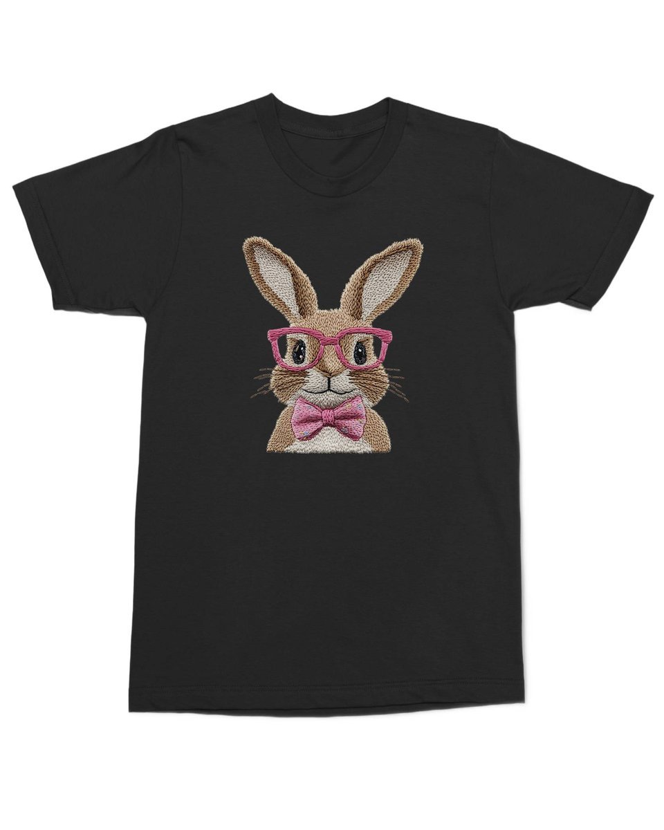 Koszulka Wielkanocna Zając z muszką Elegancki Zajączek Czarna XL