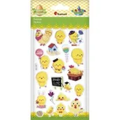 Zabawki kreatywne - Naklejki wypukłe kury, kurczaczki 19szt. - miniaturka - grafika 1