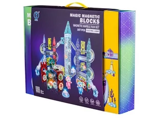 Świecące Klocki Magnetyczne, Tor Kulkowy Dla Kulek 167 Elementów Kulodrom - Zabawki konstrukcyjne - miniaturka - grafika 1