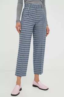 Spodnie damskie - PS Paul Smith spodnie wełniane kolor szary fason cygaretki high waist - grafika 1