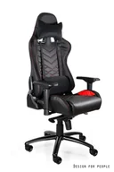 Fotele gamingowe - UniqueMeble Fotel gamingowy, biurowy, dynamiq V3, czarny, czerwony - miniaturka - grafika 1