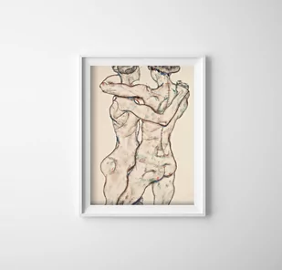 Plakatyw  stylu retro Egon Schiele Nagie dziewczyny - Plakaty - miniaturka - grafika 1