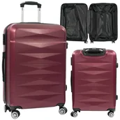 Walizki - ŚREDNIA WALIZKA PODRÓŻNA na KÓŁKACH 63 L BAGAŻ ABS TWARDA do SAMOLOTU LEKKA - miniaturka - grafika 1