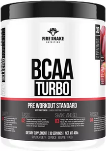 Aminokwasy Fire Snake BCAA Turbo z Beta Alaniną 400 g Jabłko (5903268530409) - Aminokwasy - miniaturka - grafika 1