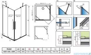 Radaway Furo Brushed Copper KDD kabina 120x80cm szczotkowana miedź 10105120-93-01L/10105080-93-01R - Kabiny prysznicowe Radaway Furo Brushed Copper KDD kabina 120x80cm szczotkowana miedź 10105120-93-01L/10105080-93-01R - Kabiny prysznicowe - miniaturka - grafika 2