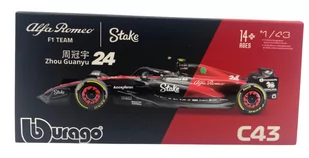 ALFA ROMEO C43 F1 2023 KASK Z.Guanyu BBurago 1:43 - Samochody i pojazdy dla dzieci - miniaturka - grafika 1