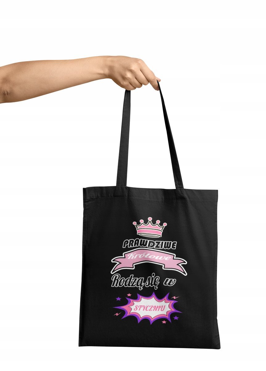 TORBA SHOPPER MATERIAŁOWA NA RAMIĘ PREZENT DLA NIEJ URODZINY W STYCZNIU