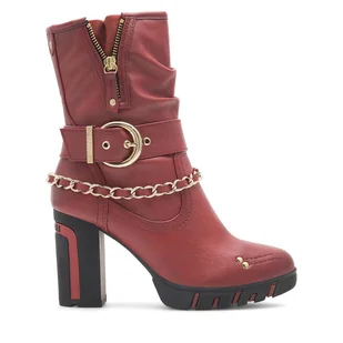 Botki Mustang 1363-505 Czerwony - Kozaki damskie - miniaturka - grafika 1