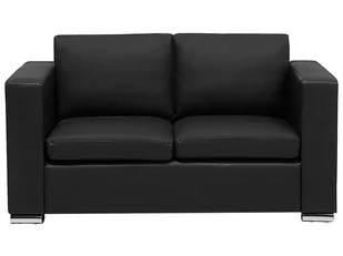 Beliani Sofa 2-osobowa ekoskóra czarna HELSINKI 13215 - Sofy i kanapy - miniaturka - grafika 1