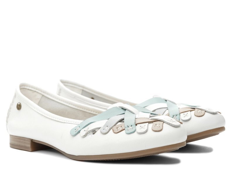 Baleriny damskie Maciejka P7542 białe skórzane miękkie wygodne lekkie41-40