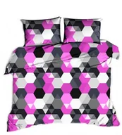 Pościel - pościel z bawełny płaskiej 160x200 + 2 poszewki B 78 trafiona fiolet - miniaturka - grafika 1