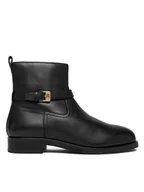 Botki damskie - Tommy Hilfiger Botki Th Buckle Riding Leather Bootie FW0FW08781 Czarny - miniaturka - grafika 1