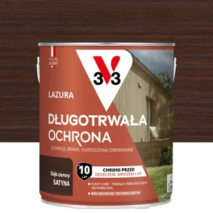 Lazura 10 lat ochrony Dąb ciemny satynowy 2.5 l V33 - Lakiery do drewna - miniaturka - grafika 1