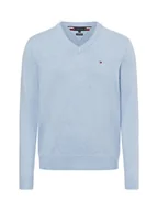 Swetry męskie - Tommy Hilfiger Sweter z dodatkiem kaszmiru Mężczyźni Bawełna niebieski marmurkowy, S - miniaturka - grafika 1