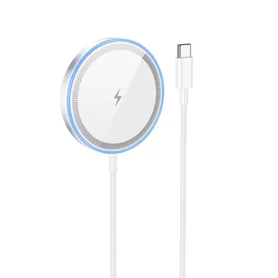 HOCO ładowarka indukcyjna kompatybilna z MagSafe 15W Quick CW53 srebrna - Akcesoria do smartwatchy - miniaturka - grafika 1