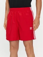 Kąpielówki męskie - adidas Szorty kąpielowe Originals Adicolor 3-Stripes Swim Shorts H44768 Czerwony - miniaturka - grafika 1