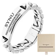 Bransolety męskie - Bransoletka z GRAWEREM męska BLASZKA masywna PANCE - miniaturka - grafika 1