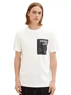 TOM TAILOR Denim Koszulka męska 1036464, 12906-Wool White, M, 12906 - Wool White, M - Koszulki męskie - miniaturka - grafika 1