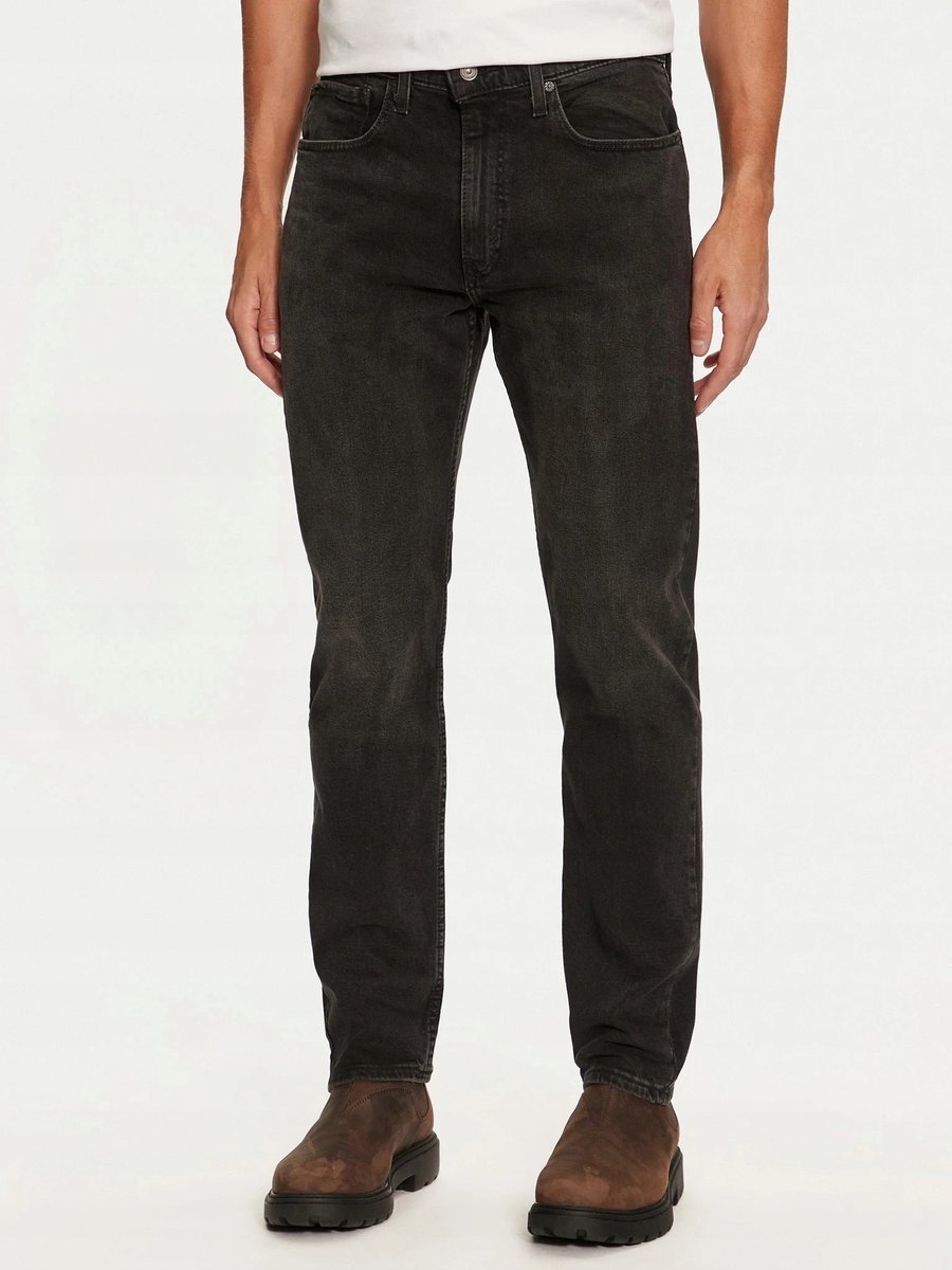 LEVI'S JEANSY MĘSKIE CZARNE PROSTE Z PRZETARCIAMI BAWEŁNA 34/32 16FA