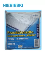 Prześcieradła dla dzieci - Wodoodporne Prześcieradło Ochronne Jersey Do Łóżeczka Niemowlęcego Z Gumką Premium 60X120 Cm Niebieskie - miniaturka - grafika 1