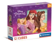Układanki dla dzieci - Clementoni, Klocki Sześcienne, Princess, 12 el. - miniaturka - grafika 1