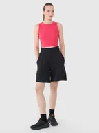 Spodenki damskie - 4F Spodenki dresowe damskie - czarne L - miniaturka - grafika 1