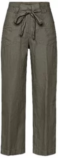 Spodnie damskie - BRAX Damskie spodnie w stylu Maine S skrócone lniane spodnie, Khaki 1, 36W / 32L - grafika 1