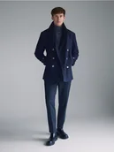 Płaszcze męskie - Reserved - Dwurzędowy płaszcz - granatowy - miniaturka - grafika 1