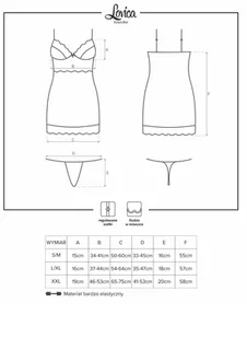 KOMPLET OBSESSIVE LOVICA KOSZULKA I STRINGI (kolor czerwony, rozmiar XXL) - Piżamy damskie - miniaturka - grafika 3