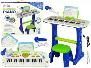 Elektryczne Pianino Keyboard Dla Dzieci Niebieskie Nuty USB Import LEANToys - Instrumenty muzyczne dla dzieci - miniaturka - grafika 1
