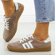 Półbuty damskie - Beżowe skórzane półbuty damskie Vinceza 79517 - miniaturka - grafika 1