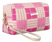 Kosmetyczki, organizery i kuferki - Damska kosmetyczka podróżna w kratkę - Rovicky - miniaturka - grafika 1